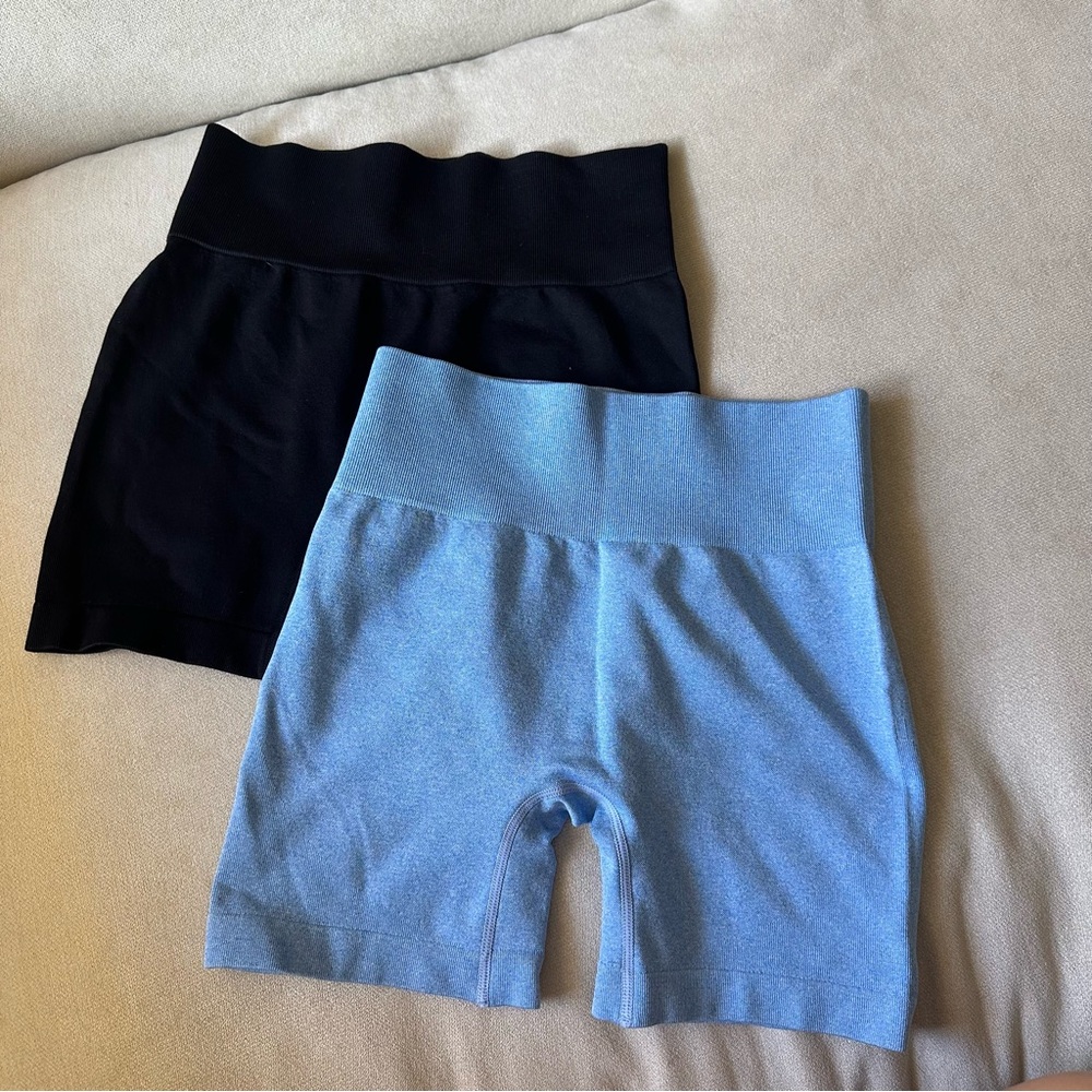 Biker shorts set black/ blue